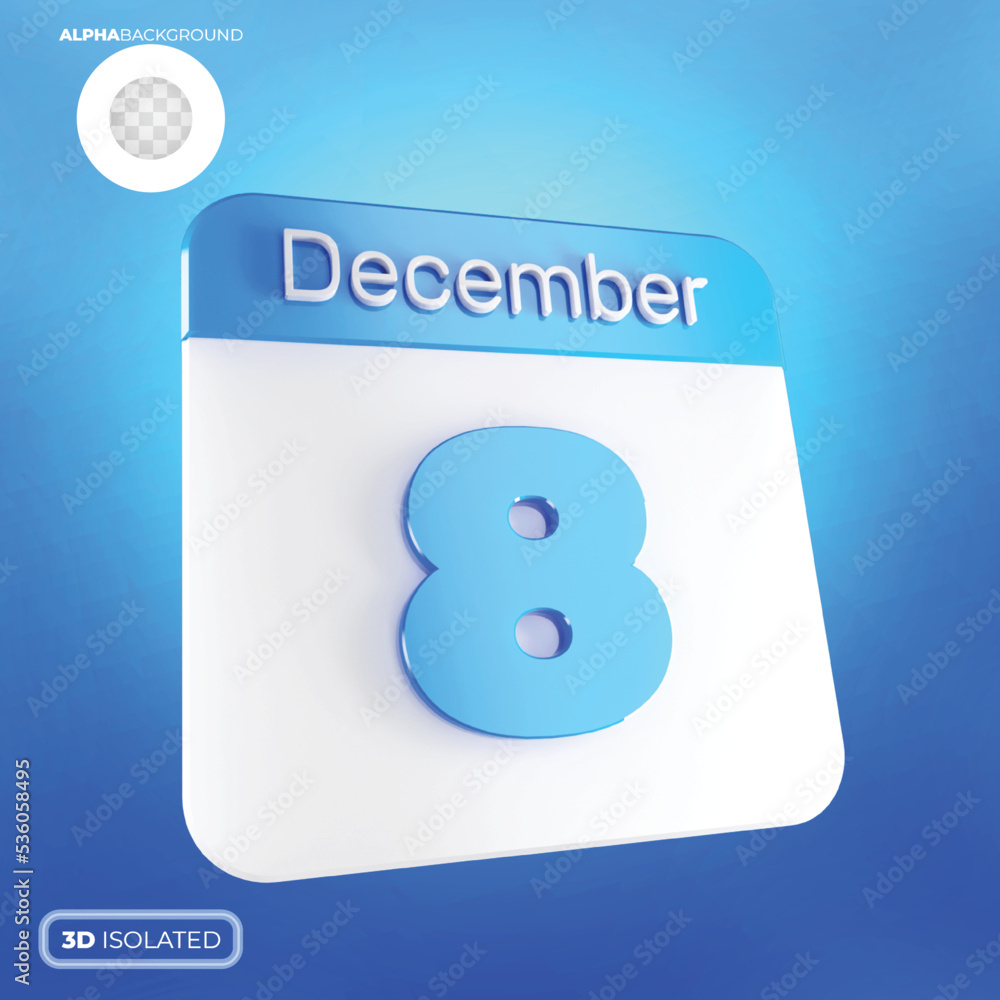 Calendar 8 December 3d premium