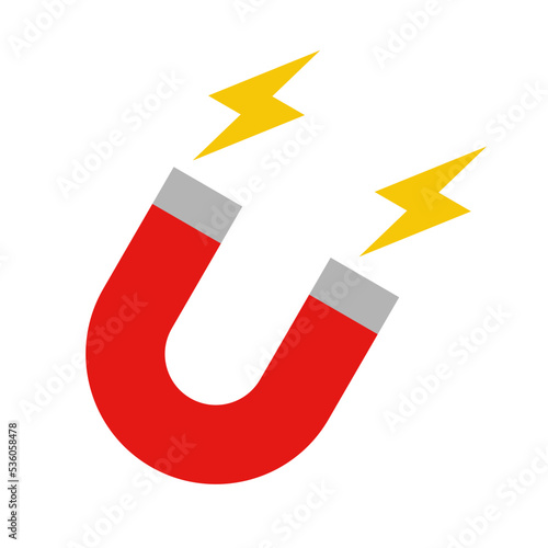 U-shaped magnet and magnetic electricity. Attract. Vector.