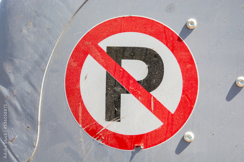 traffic parking ban sign Flat style no parking road traffic sign Stock