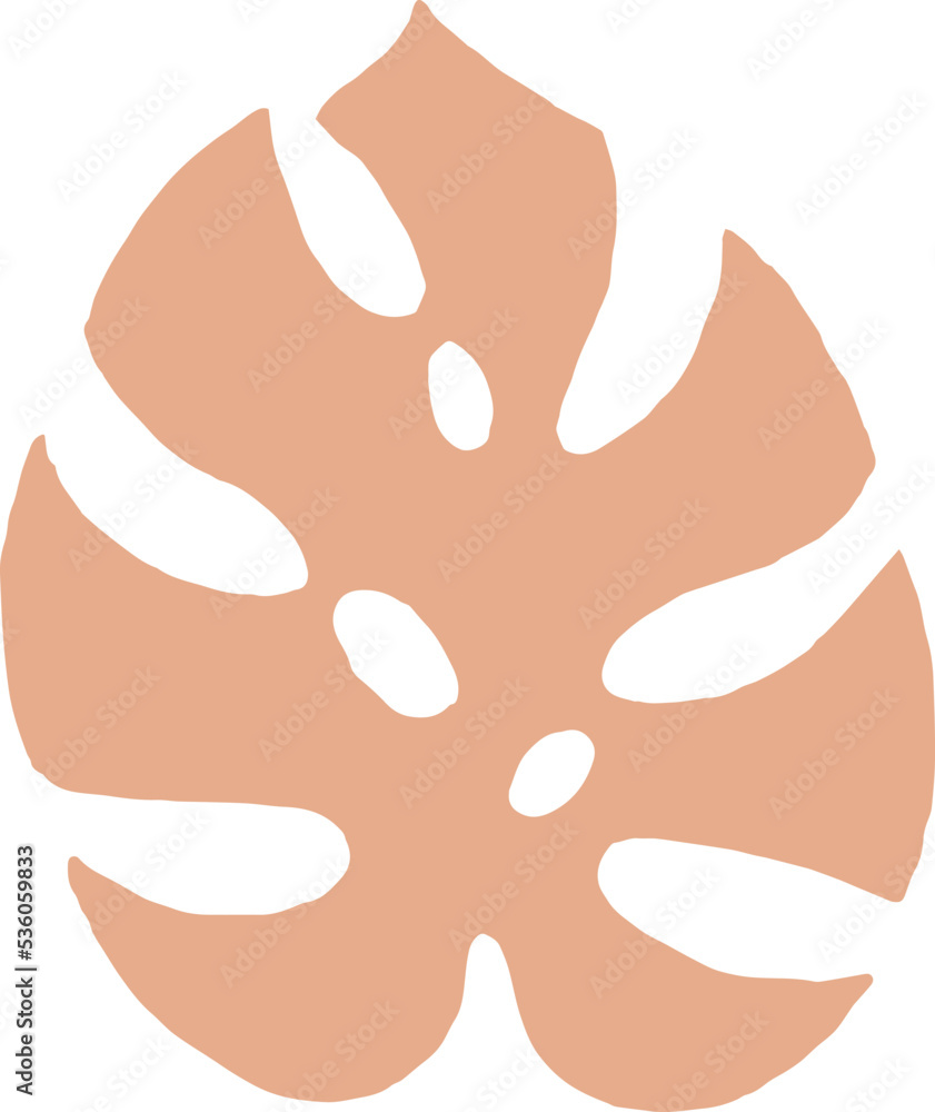 hand drawn organic monstera plant hand drawn organic monstera plant