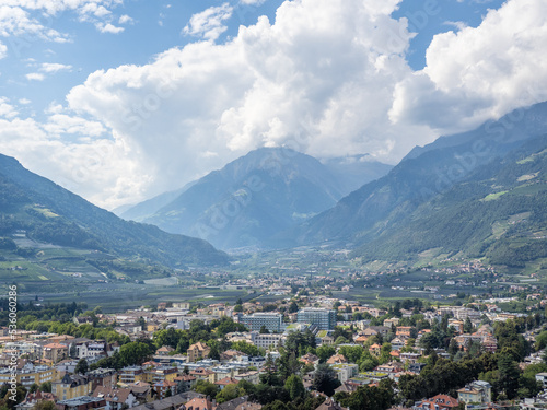 landscape of city Meran in South Tyrol, Italy