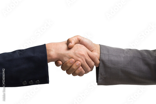 Two business people handshake.