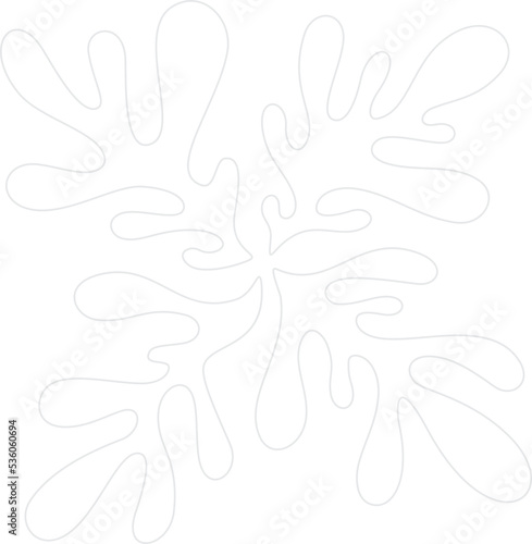 Abstract organic outline leaves plants vector illustration. Minimalistic liquid form plants, organic tropical leaf or fauvism style splatter spot for modern abstract design or trendy fashion pattern