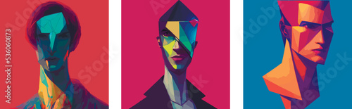 a post - minimalism portrait of a magical triangle glass head. 3d illustration
