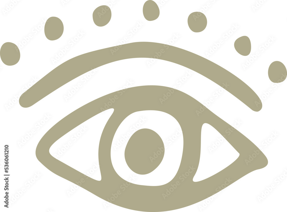 Obraz premium Abstract organic human eye shape illustration. Minimalistic liquid form face part, organic or geometric eyeball for modern abstract design or trendy fashion pattern