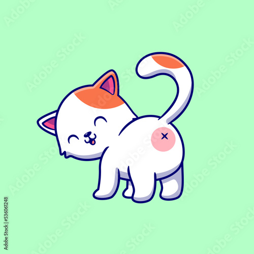 Cute Cat Butt Cartoon Vector Icon Illustration. Animal Nature 
Icon Concept Isolated Premium Vector. Flat Cartoon Style