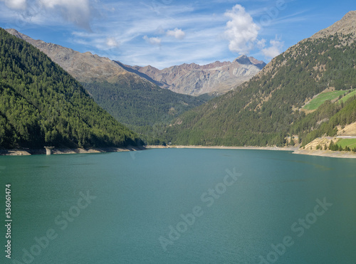 Landscape of Lake Vernagt Stausee in South Tyrol