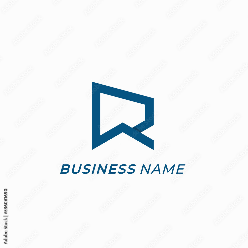 design logo creative letter R and mountain design logo creative letter R and mountain