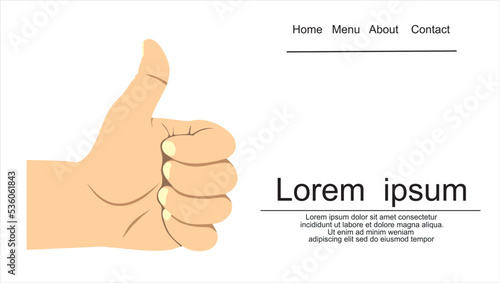 Vector thumbs up icon. Flat thumbs up icon. 