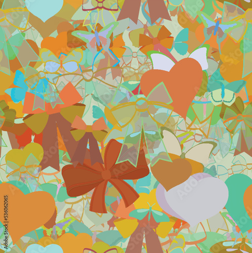 Background pattern abstract seamless design texture. Theme is about wildlife, silhouette, nature, colorful