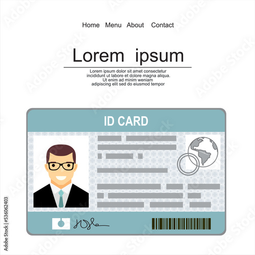 ID Card. Flat design style.icon.vector illustration design