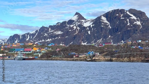 Sisimiut, formerly known as Holsteinsborg, the second-largest city in Greenland. Located in central-western Greenland, on the coast of Davis Strait
