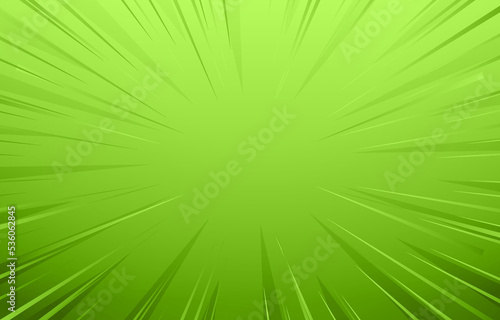 empty green comic style zoom lines background