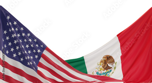 Flag of America and Mexico ...