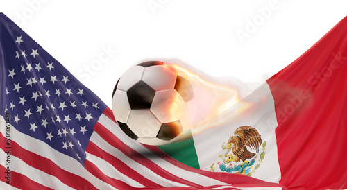 Flag of America and Mexico ...