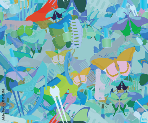 Background pattern abstract seamless design texture. Theme is about Butterfly, ointment, powder, fly, fashion