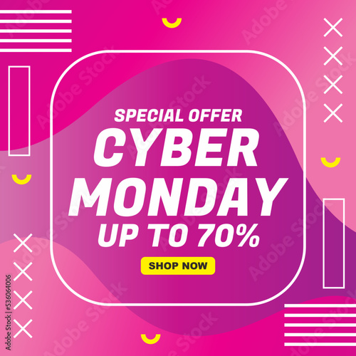 Wallpaper Mural Cyber Monday sale banner social media post template for business promotion vector illustration Torontodigital.ca
