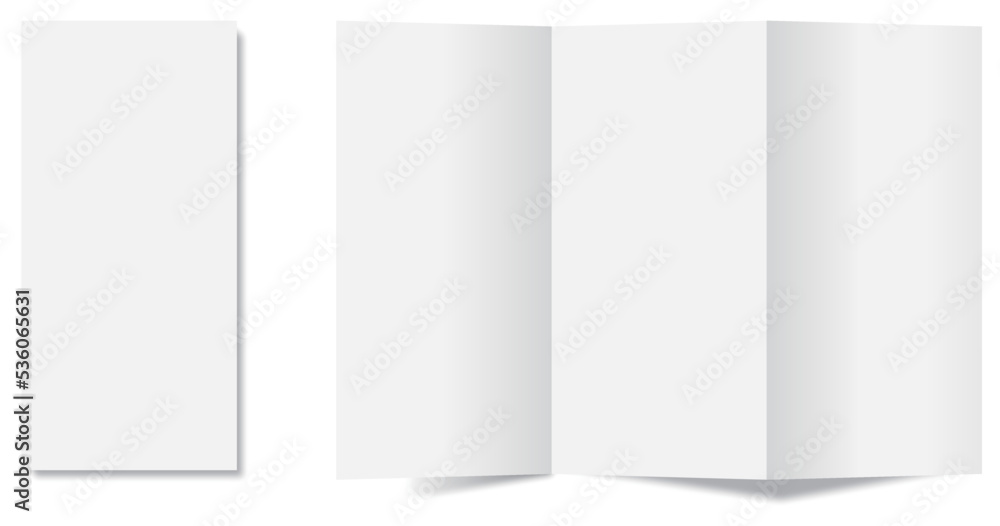 Leaflet, brochure, booklet, catalog, booklet, pamphlet, leaflet paper mockup template illustration for advertising. Paper with blank margins and shadow effect. Leaflet, brochure, booklet, catalog, booklet, pamphlet, leaflet paper mockup template illustration for advertising. Paper with blank margins and shadow effect.