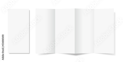 Leaflet, brochure, booklet, catalog, booklet, pamphlet, leaflet paper mockup template illustration for advertising. Paper with blank margins and shadow effect.