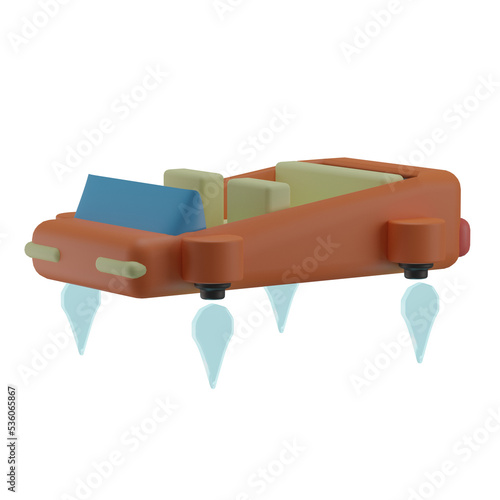 Fotografie 3D Flying Car Illustration
