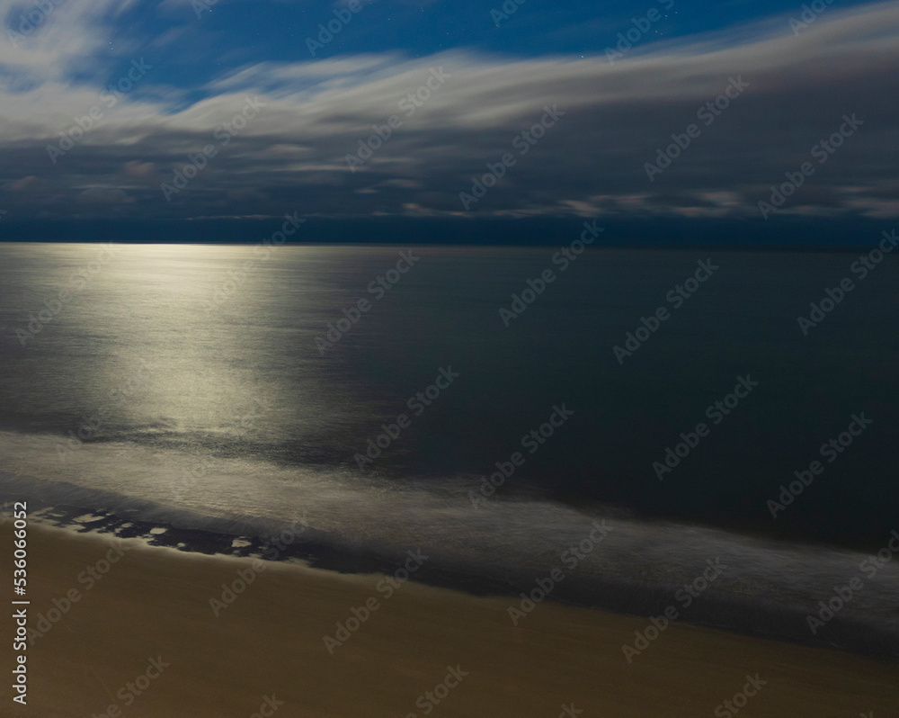 Moon reflecting on the Atlantic Ocean