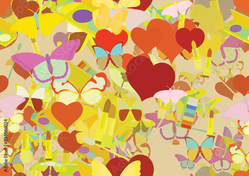 Background pattern abstract seamless design texture. Theme is about summer, colorful, drawing, fly, art, salon