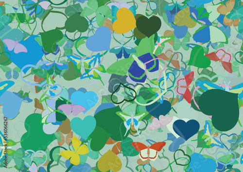 Background pattern abstract seamless design texture. Theme is about ornate, love, wildlife, wild, wing, graphic