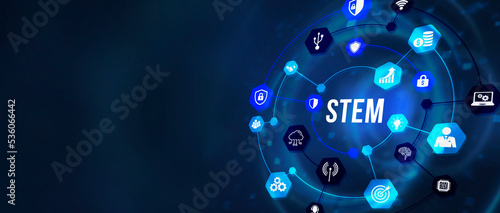Internet, business, Technology and network concept.Science, technology, engineering and math. STEM concept. 3d illustration.