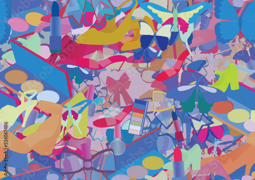 Background pattern abstract seamless design texture. Theme is about style, fly, art, spring, exotic, brush