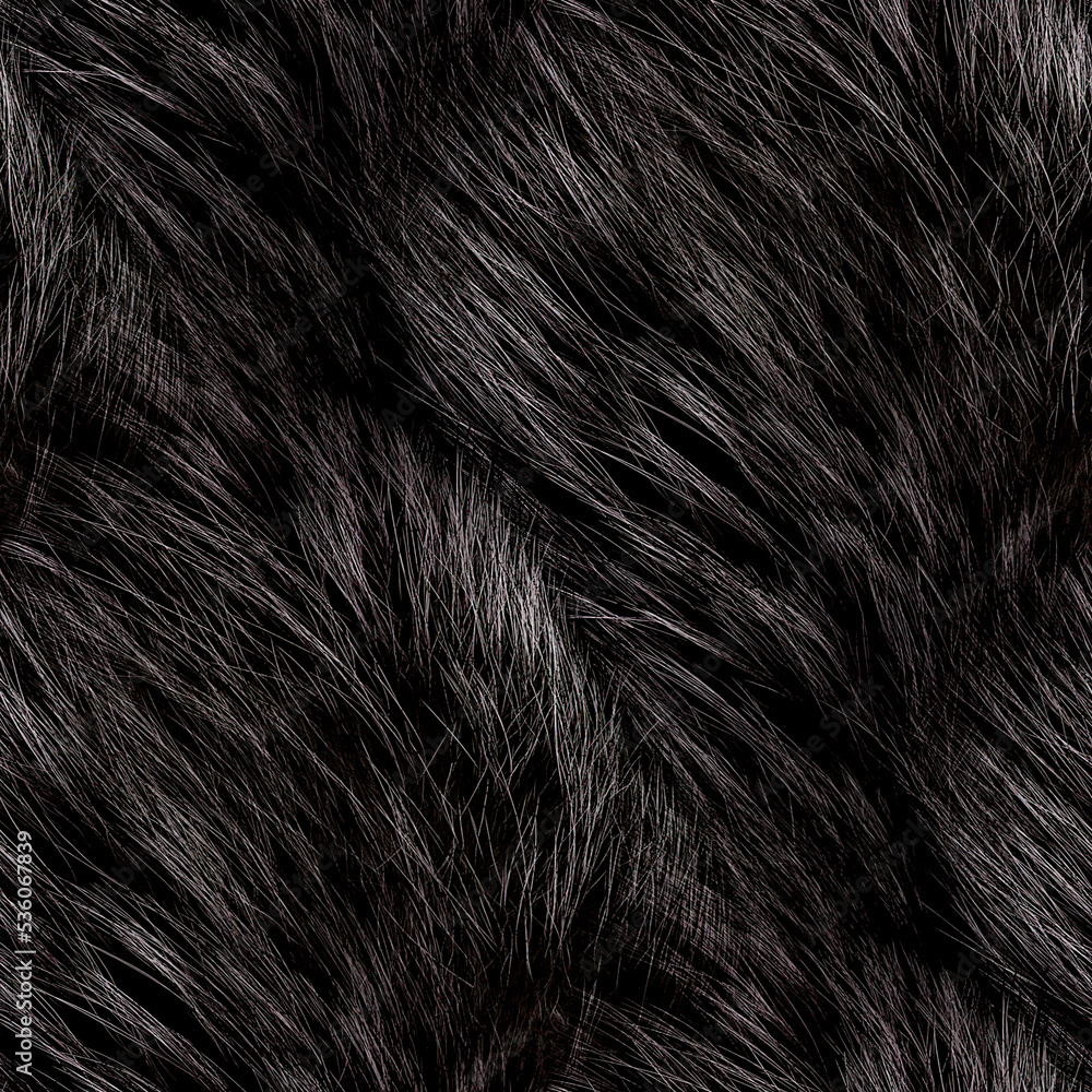 Black fur texture Stock Photo