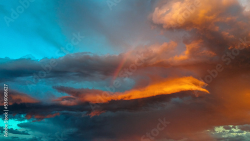 Rainbow in dramatic sunset © Thomas Bernd