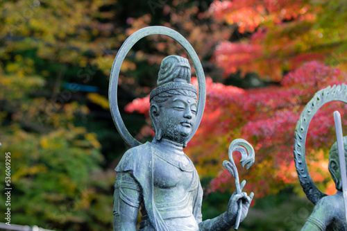 Obraz na płótnie 天野山金剛寺(大阪府河内長野市)の紅葉 w salonie