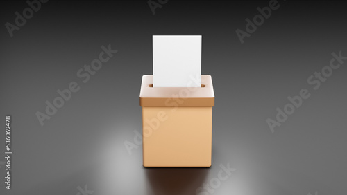 Ballot box vote model, inserting voting paper, democratic midterm election 3D illustration © MikeCS images