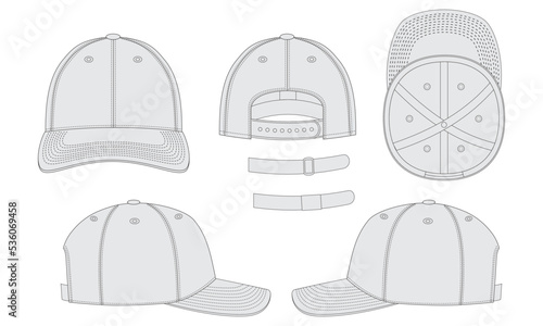 cap vector with snap back
