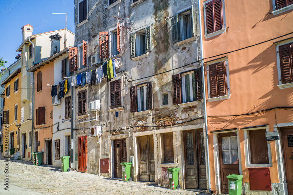 beautiful streets of the old town of Rijeka. Old houses, restaurants, narrow streets in the historic city beautiful streets of the old town of Rijeka. Old houses, restaurants, narrow streets in the historic city