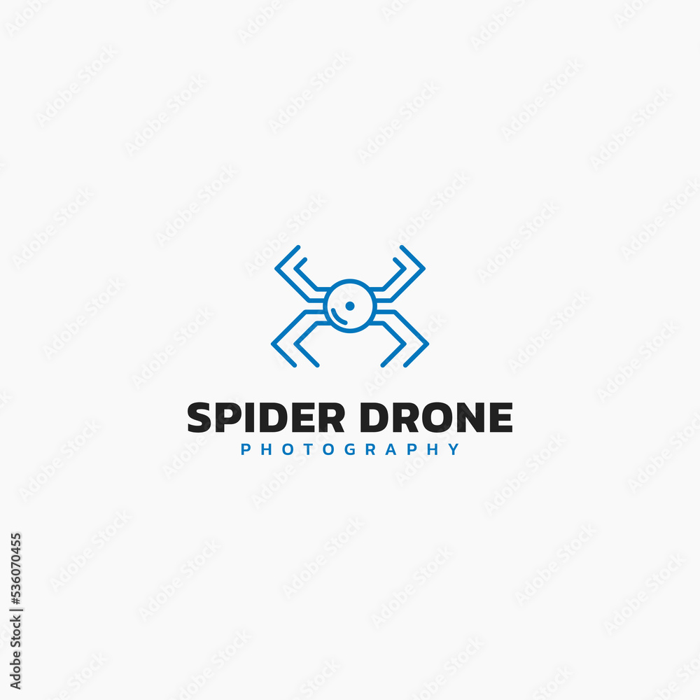 Spider drone camera logo design Spider drone camera logo design