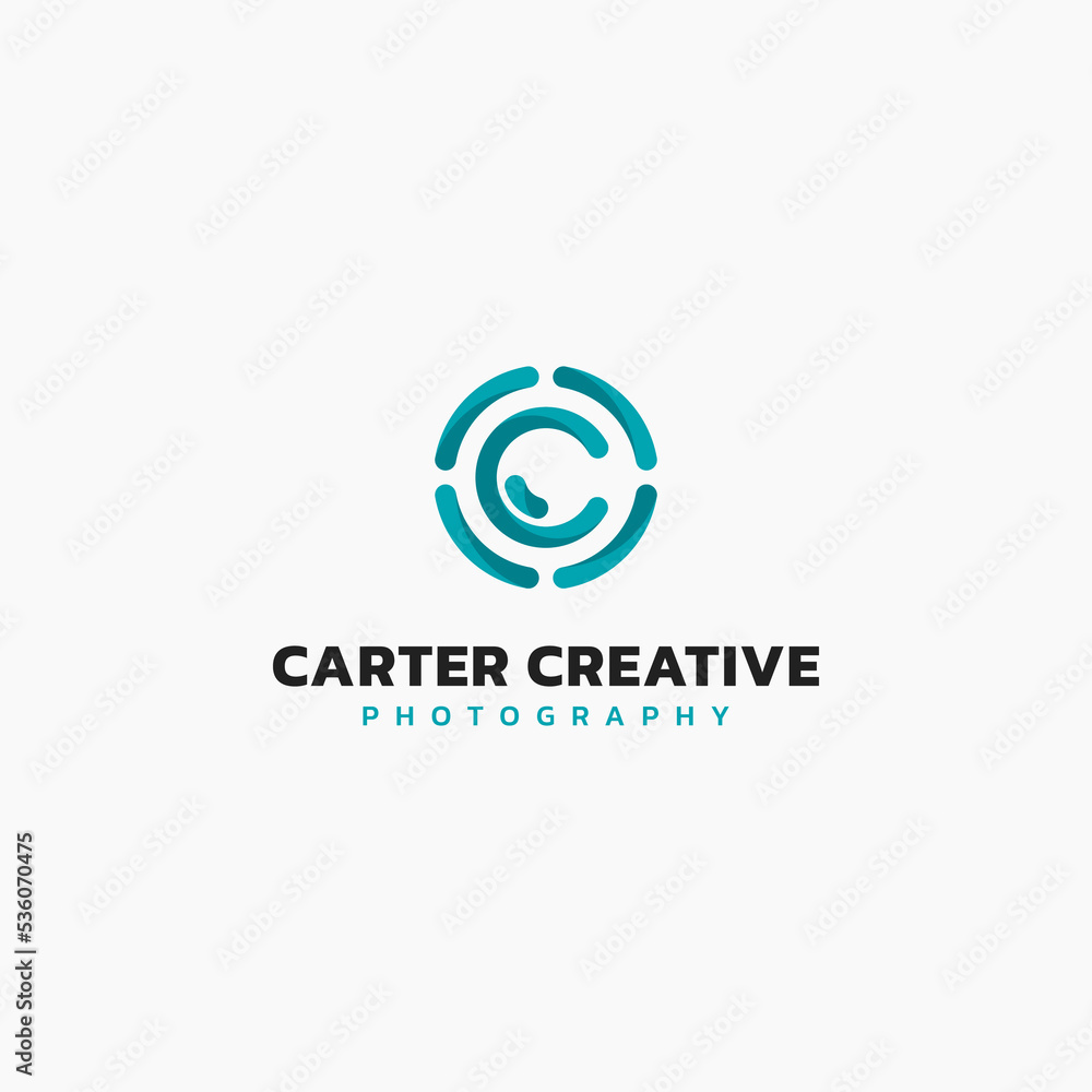 Letter C Camera photography logo icon vector template.