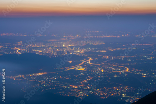 Cityscape at Dawn From Tai Mo Shan, Hong Kong © Philip