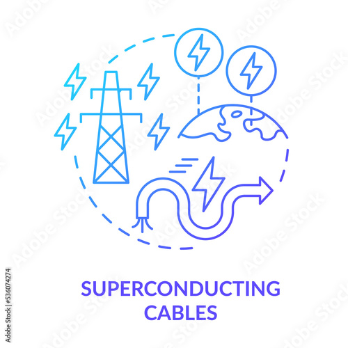 Superconducting cables blue gradient concept icon. Smart grid equipment component abstract idea thin line illustration. Isolated outline drawing © bsd studio