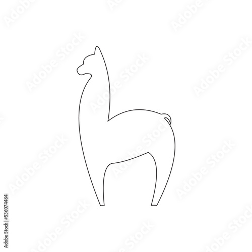 Single continuous line drawing of adorable llama for corporation logo identity. Company icon concept from mammal animal shape. Dynamic one line draw vector design graphic illustration
