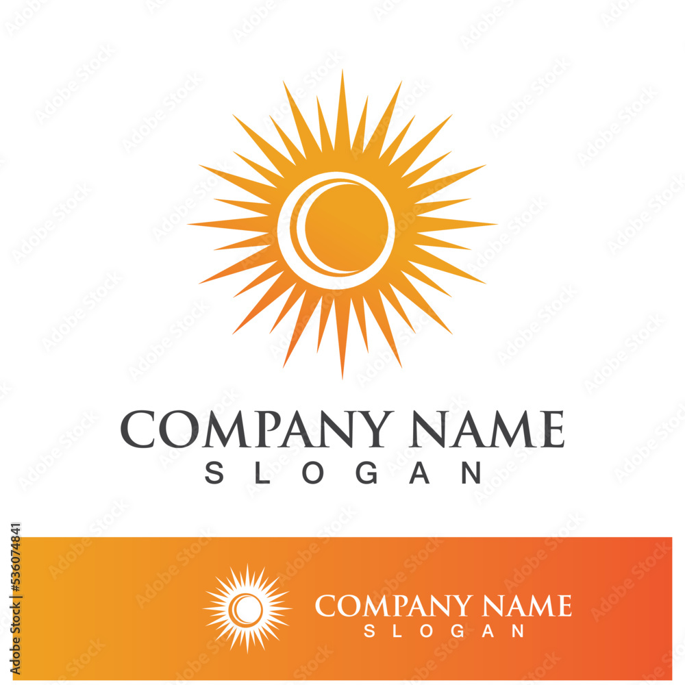 Fototapeta premium Creative sun concept logo illustration