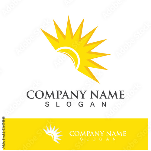 Creative sun concept logo illustration