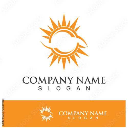 Creative sun concept logo illustration