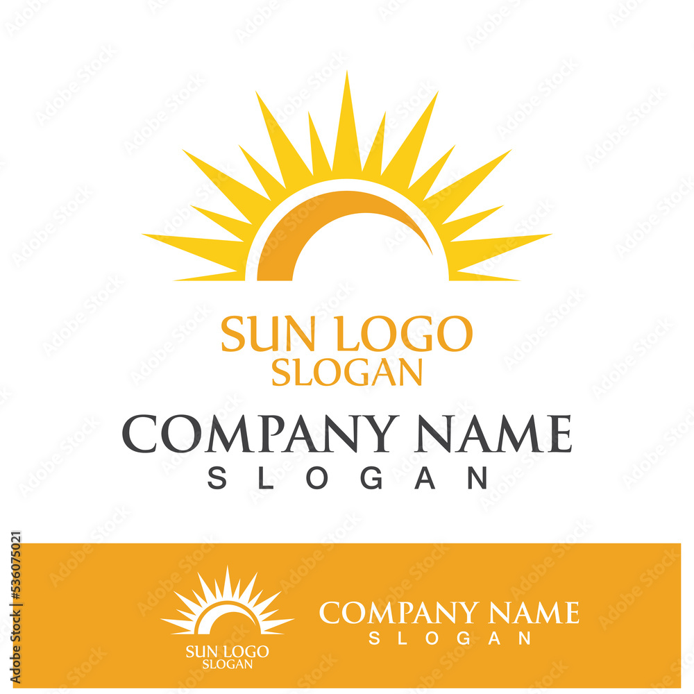 Fototapeta premium Creative sun concept logo illustration
