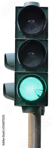 green traffic light isolated
