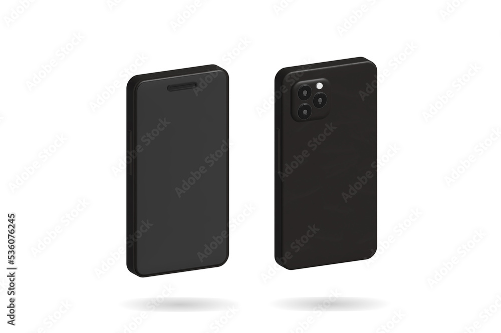 3D Realistic Blank screen cellphone, cellphone isolated on white background. 3D Realistic Blank screen cellphone, cellphone isolated on white background.
