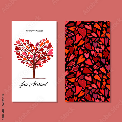 Love tree, heart shape. Concept art for wedding, valentine. Creative ideas fo...