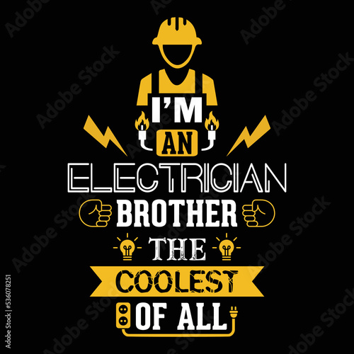i'm an electrician brother, technical support, and electrical expert in vector art, with circut and light bulb icon illustration, perfect for tshirt design photo
