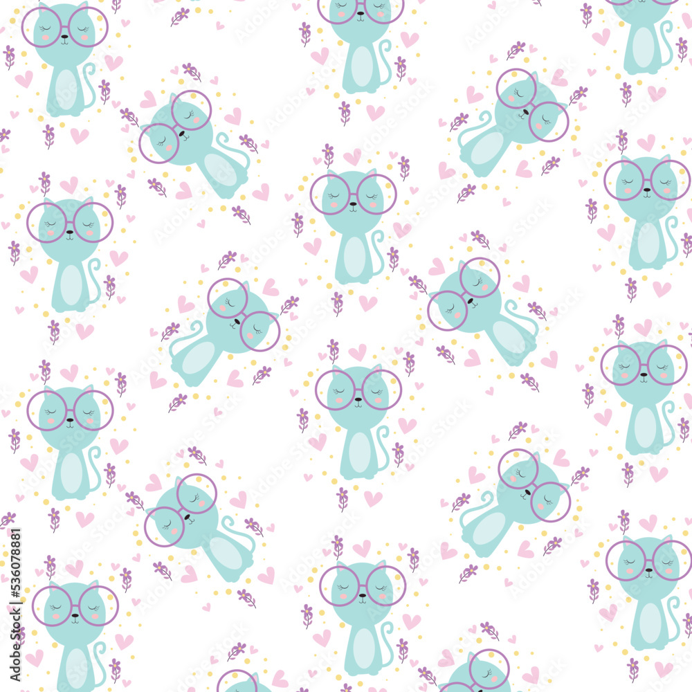 Seamless pattern with cute mouse head birthday chocolate and cream doodle