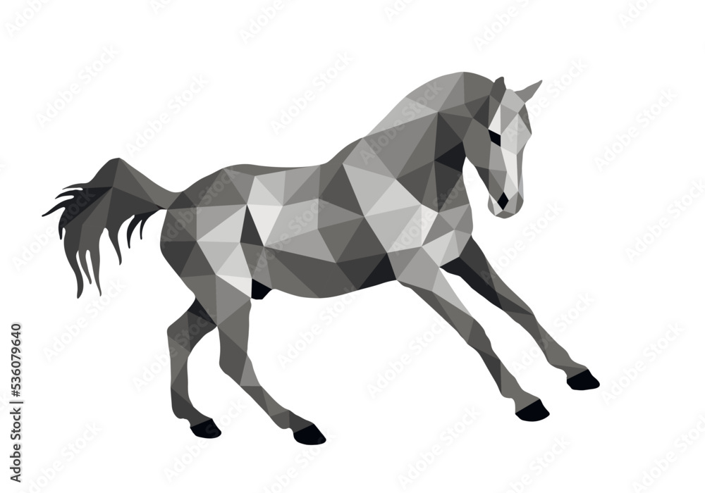 prancing horse, isolated image on a white background in the style of low poly
prancing horse, isolated image on a white background in the style of low poly